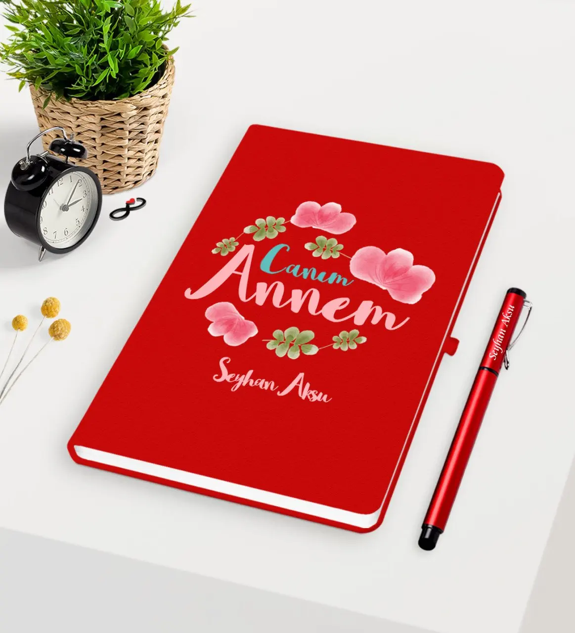 

Персонализированные дорогой мама красная ручка для записной книжки набор-12