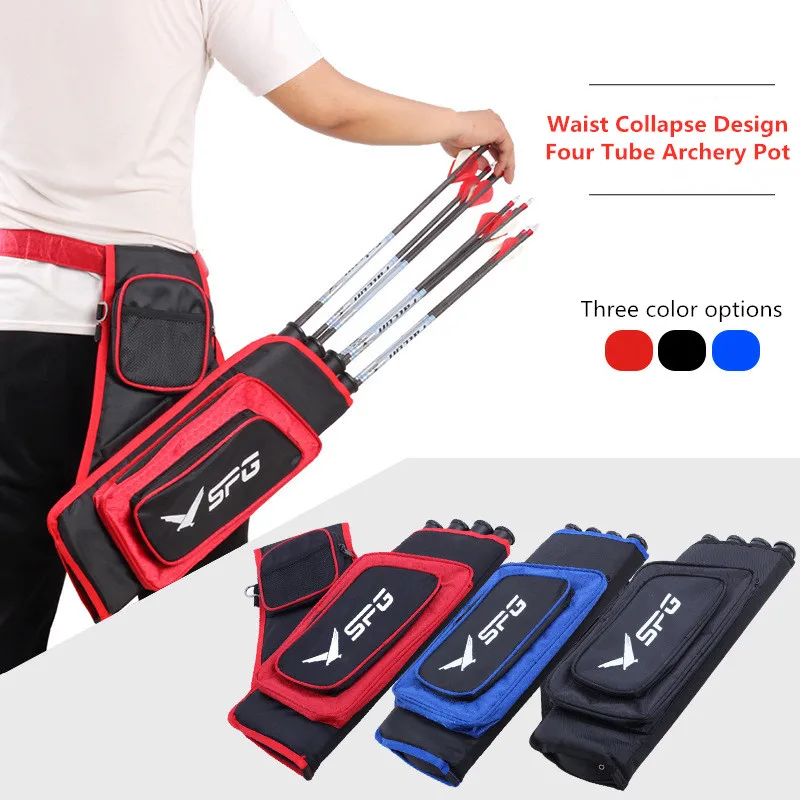 

SPG Bow Bag Composite bend bow four-pipe quiver quiver shooting archery waist span quiver barrel American hunting straight-drawn