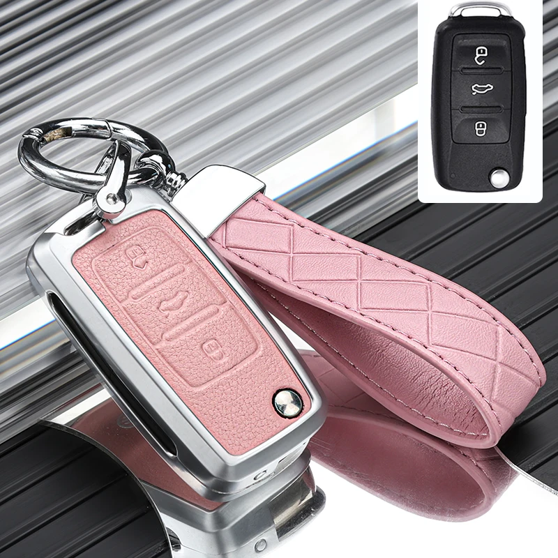 

Car Key Keychain Case Cover For Skoda Octavia A7 2013 2014 2015 2016 2017 Cute Accessoire Voiture Holder Shell