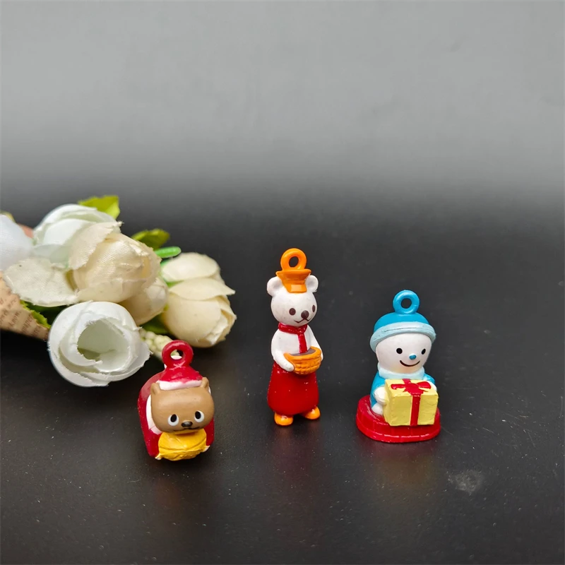 

6/10Pcs/Set Christmas Dolls Pendant Cartoon Kawaii Snowman Bear Keychain Pendant Cake Scene Decoration Child's Toy Gifts W83