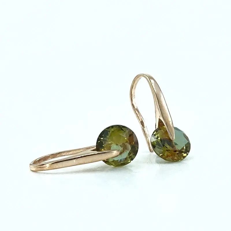 Элегантные серебряные серьги в итальянском стиле с камнями Zultanit|Серьги-подвески|