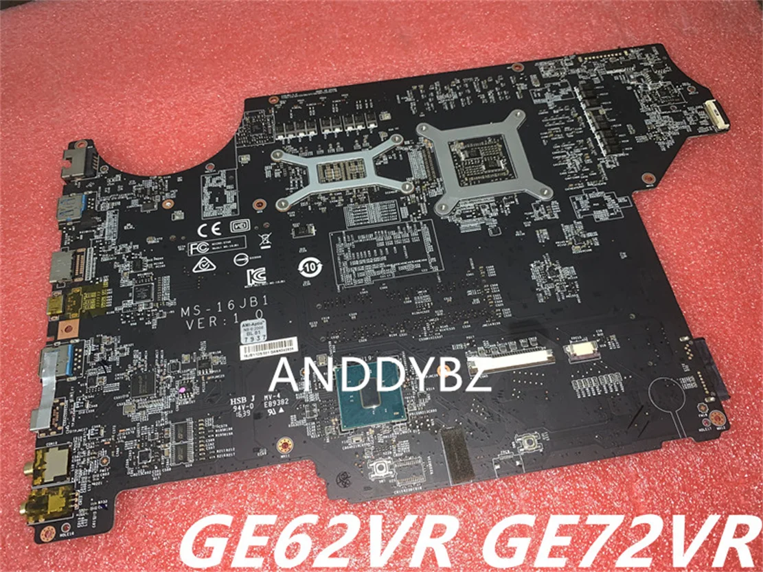 

Original MS-16JB1 VER 1.0 FOR MSI GL62VR GP62VR GL72VR GP72VR LAPTOP MOTHERBOARD WITH GTX1060M AND CPU 100% Fully Tested
