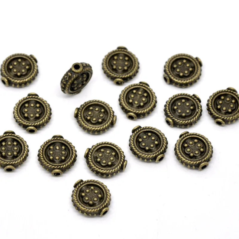 DoreenBeads цинковый бусины-вставки из сплава Плоские Круглые античные бронзовые