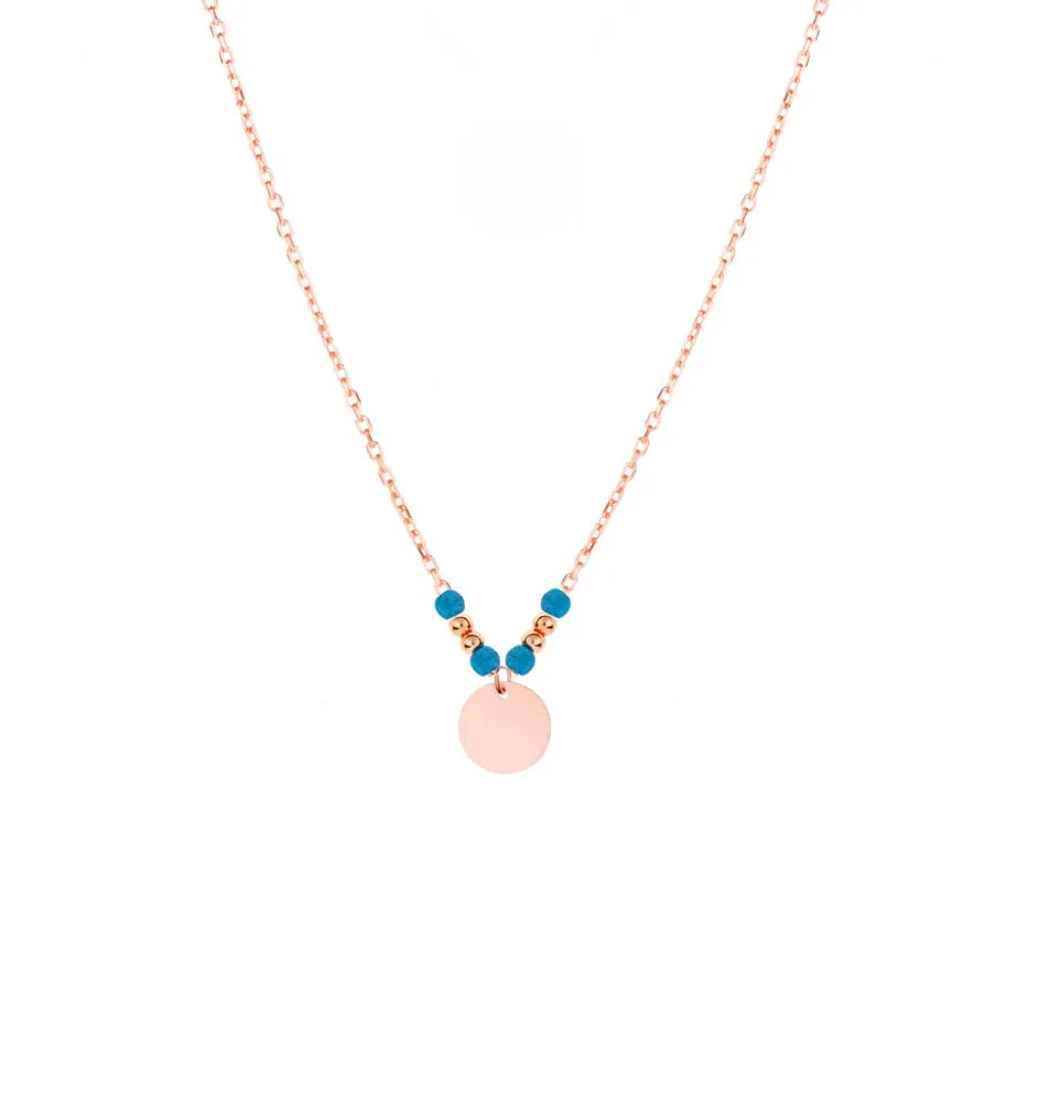 

Turquoise Featuring Plate Necklace Jewelry Pendant 925 Sterling Silver with Chain