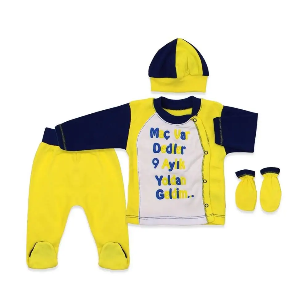 

Детский комплект Jaju Baby, желтый, темно-синий, для детей 0-3 месяцев