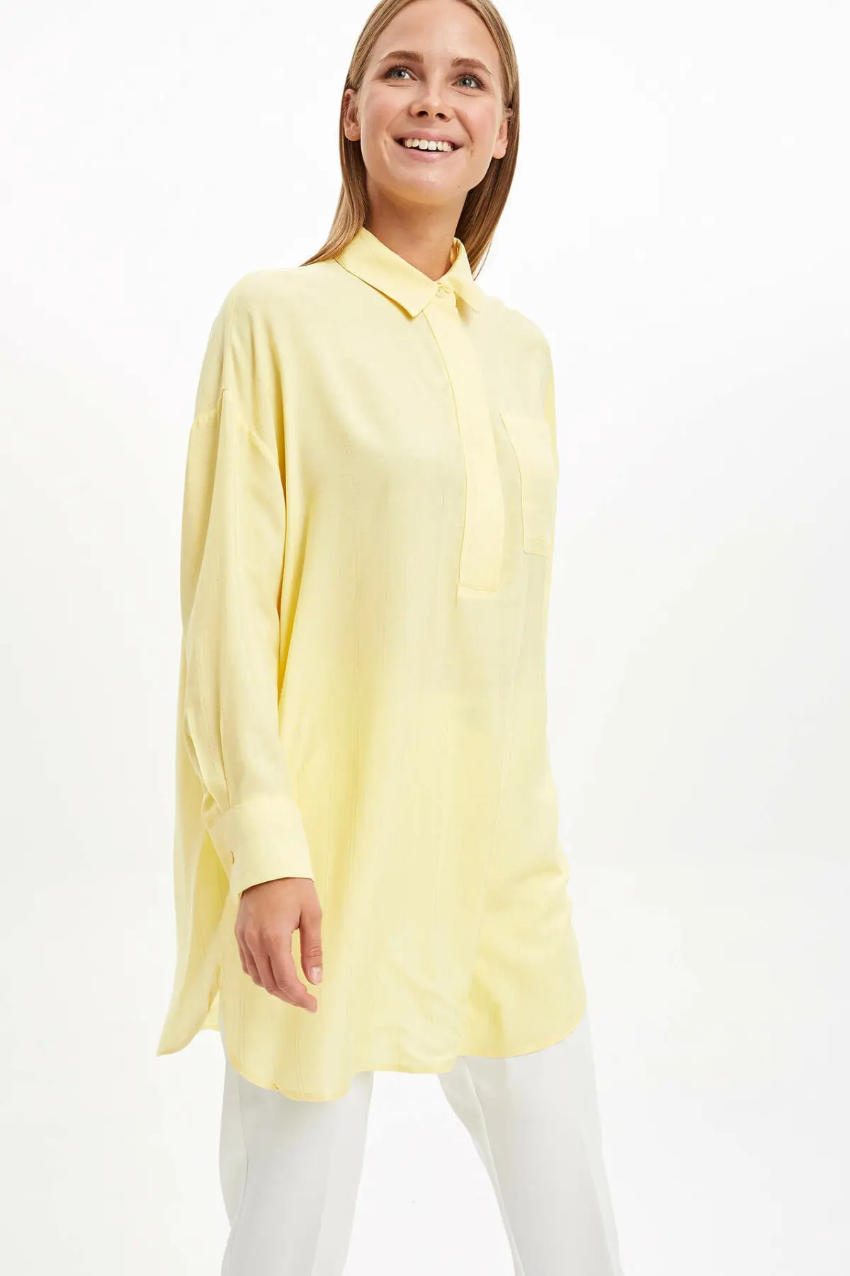 DeFacto простая Женская модная рубашка женская элегантная Высококачественная