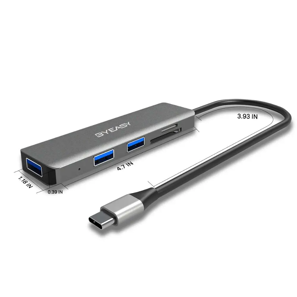 BYEASY USB C Hub Card Reader 5 in 1 3.1 with SD/TF and 3 3.0 Ports for Apple MacBook Pro Ultra Slim | Электронные компоненты и