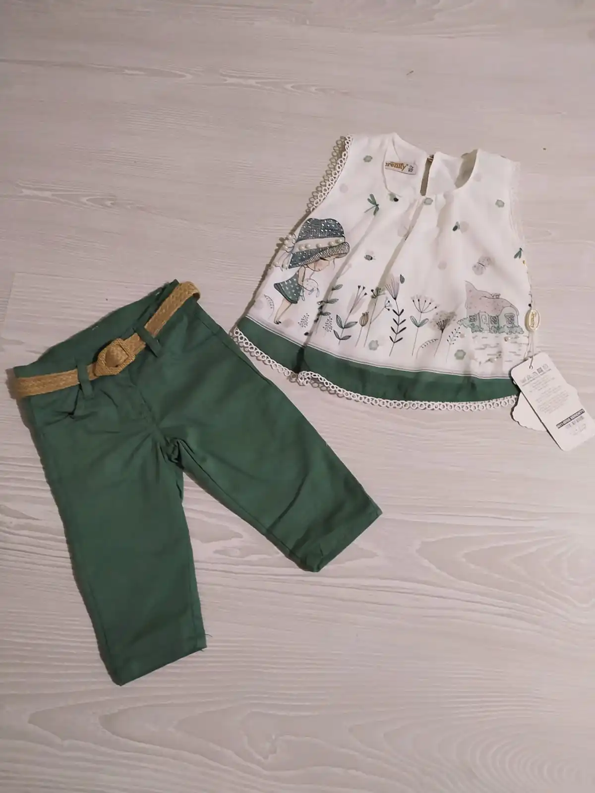 

Lokko Kids Yeil Kz ocuk 2li Takm gmlek pantolon