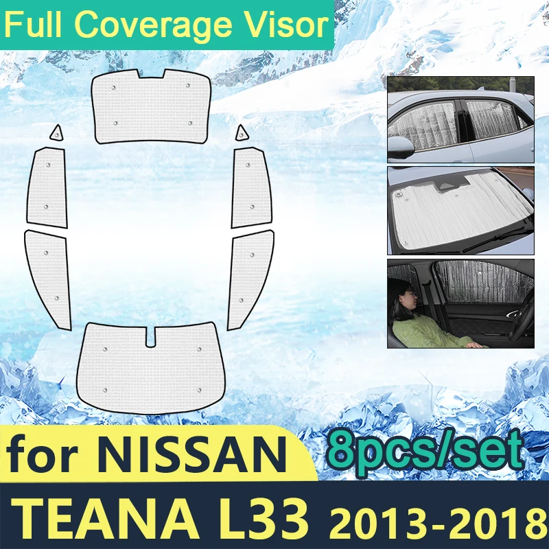 

Full Cover Sunshades For Nissan Teana L33 2013~2018 Car Sun Protection Windshields Side Window Visor Shaby Accessories 2015 2016