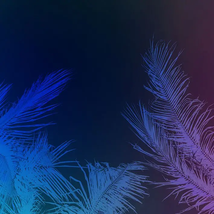 

Curtain Coconut Tree Branches Leaves Tropical Island Ocean Beach Nature Photo Printed Blue Purple