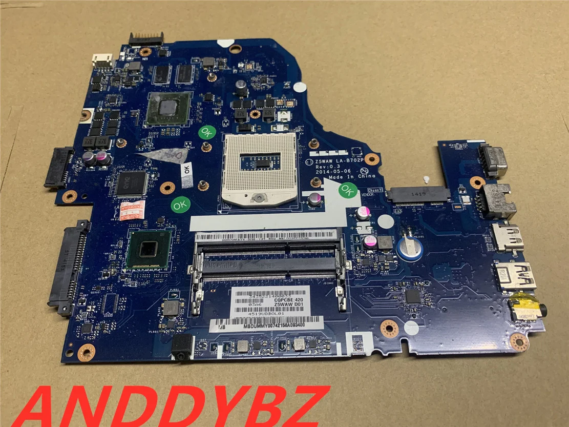 Z5WAW LA-B702P NBMQ011001 for Acer aspire E5-572G laptop motherboard NB. MQ011.001 mbdummy007
