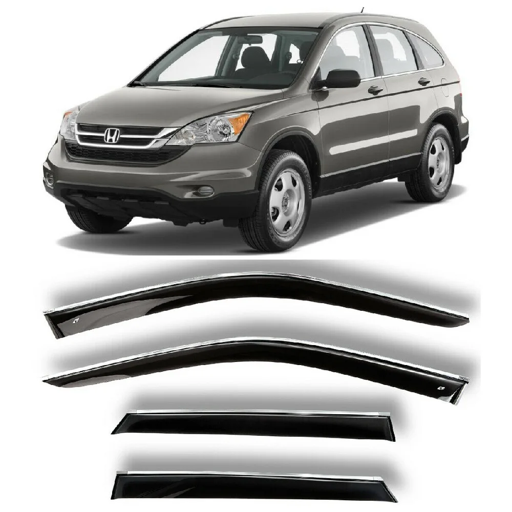 Дефлекторы окон хром полоска молдинг Cobra Tuning H11207CR на авто Honda CR V CR-V 2007-2012 ветровики