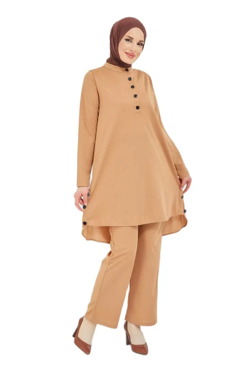 M10326 мусульманская женская одежда, двойной костюм, мусульманская женская одежда, платье для женщин с пуговицами, двойной костюм, Турция, мусу...