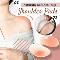 1 pair naturally soft anti slip shoulder pads reusable self adhesive style traceless invisible shoulder pads for women