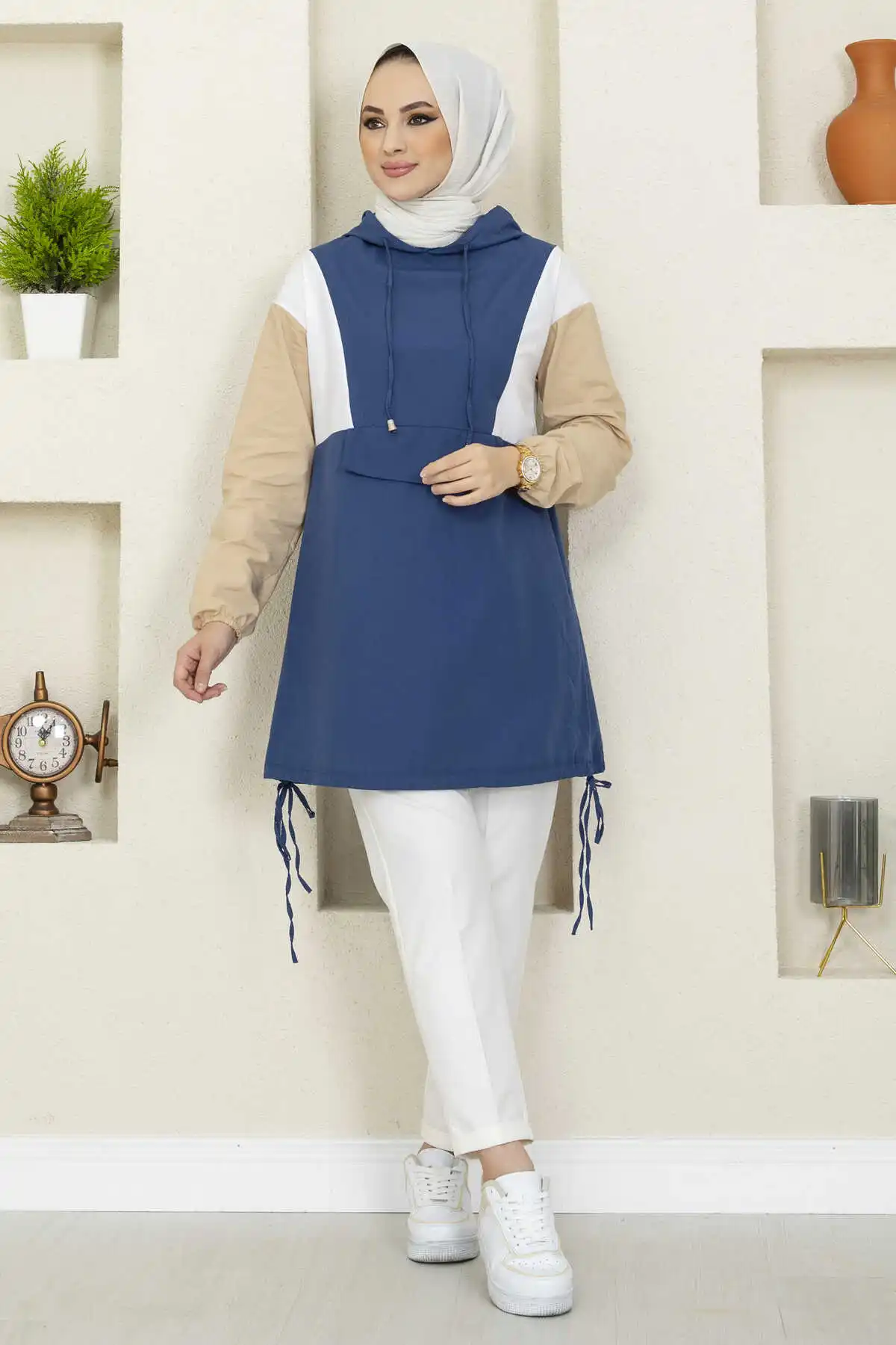 

New Fashion Colorful Hooded Hijab Sport Tunic Muslim Clothing Dubai Arabia Turkish Made African Stylish Comfortable Good Quality