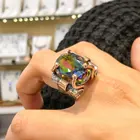 Мистический топаз, дизайн из натурального камня, ручная работа, кольцо Аутентичное Стерлинговое Серебро