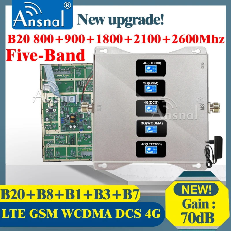 B20 800 900 1800 2100 2600 МГц пять-Band мобильный телефон ретранслятор GSM 2g 3g с функцией