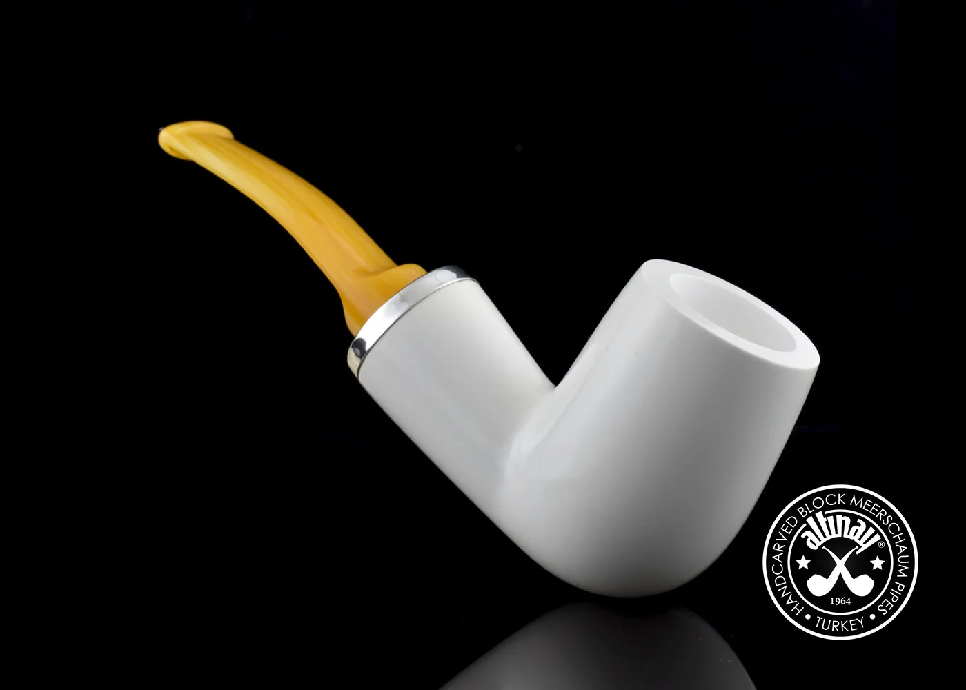 Ручная работа турецкий Meerschaum трубка сепиолит изогнутый бильярдный обратный