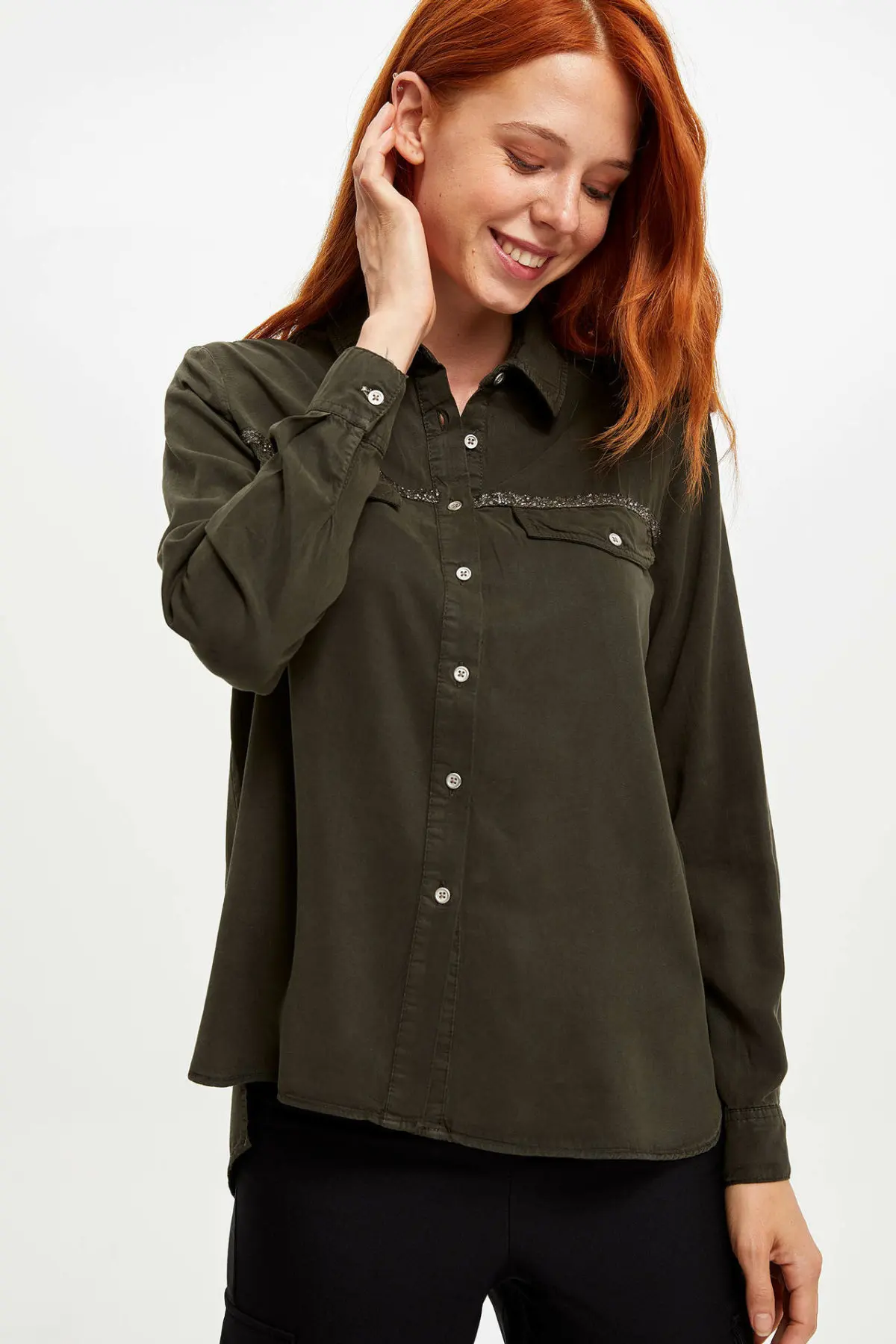 Дефакто Женская Shirt M0769AZ19AU с длинным рукавом| |