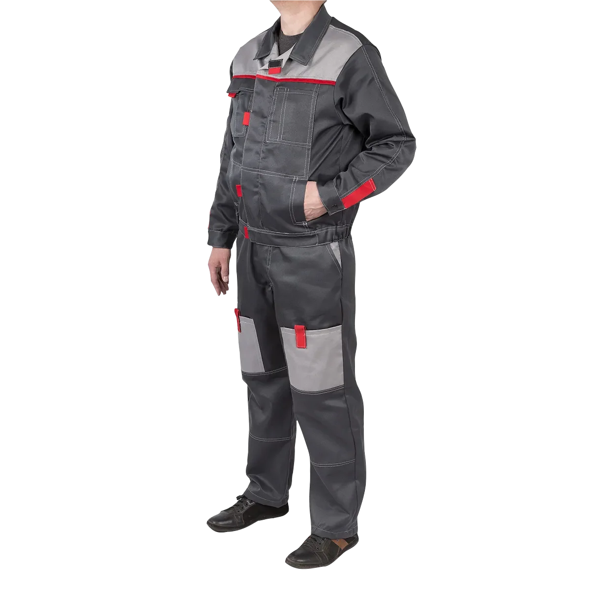 Костюм рабочий Фаворит с полукомбинезоном серого цвета спецодежда |