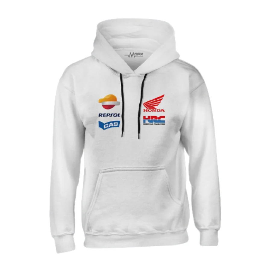 

New Fashion Spring Season Men's Hooded Sweatshirt with Honda Repsol Printed Hoodie Thick Hooded Sweatshirt Cotton Black