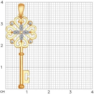 Sokolov pendant with 8 cubic zirconia silver plated | Украшения и аксессуары