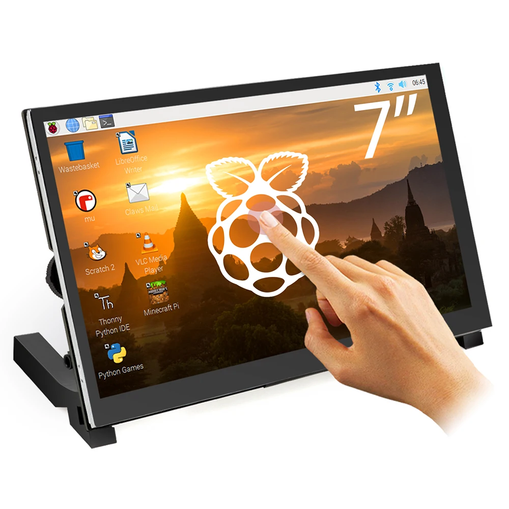 Elecrow Raspberry Pi Screen 7 Inch HD Capacitive Touchscreen Monitor 1024x600P 7'' LCD Display with Dual Speakers for Laptop