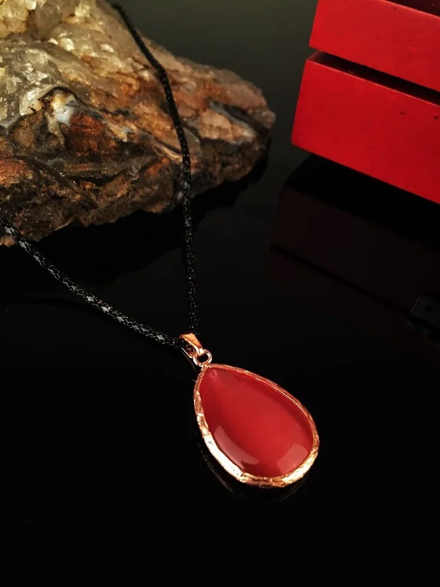 

Dr Stone Natural Stone Women 'S Rose Gold Plated Cat 'S Eye Stone Necklace KR 372867800