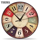 Часы настенные Cafe De La Tour TIZZEL Wall Clock Wood Vintage Modern Design Antique Style For Home Living Room Kitchen 30 cm