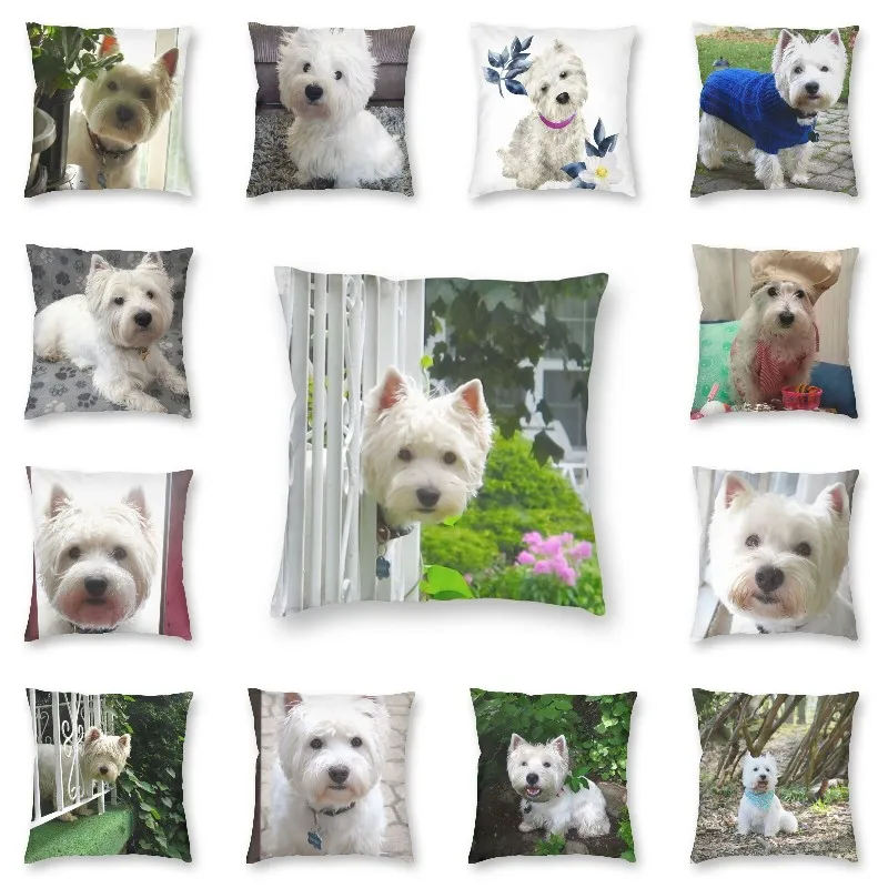 

Квадратная наволочка West Highland White Terrier, декоративная наволочка для домашних животных, наволочка для диванной подушки для гостиной с принтом