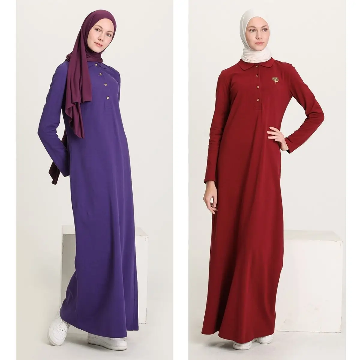 Спортивное Повседневное платье на пуговицах, с длинным рукавом и воротником-рубашкой, женская модная одежда в мусульманском стиле, одежда д...