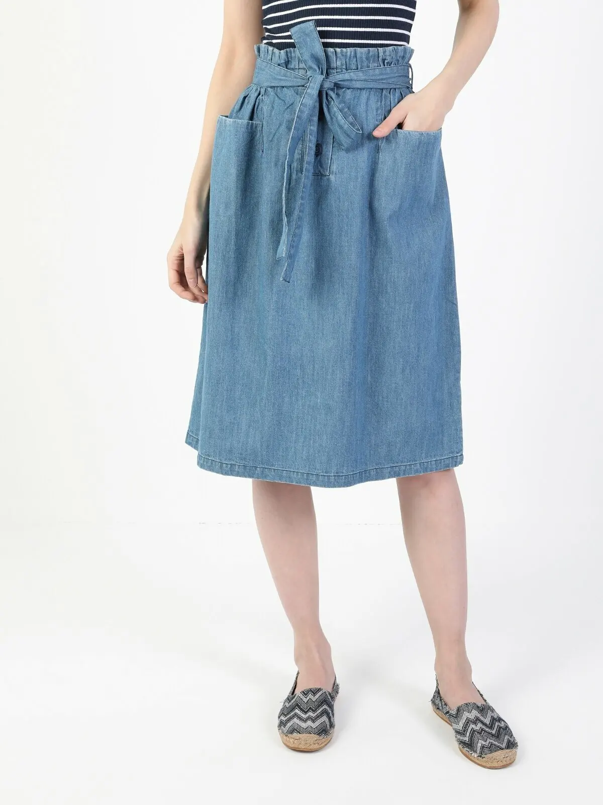

Colins Woman Regular Fit Denim Skirt Middle Leg Jean