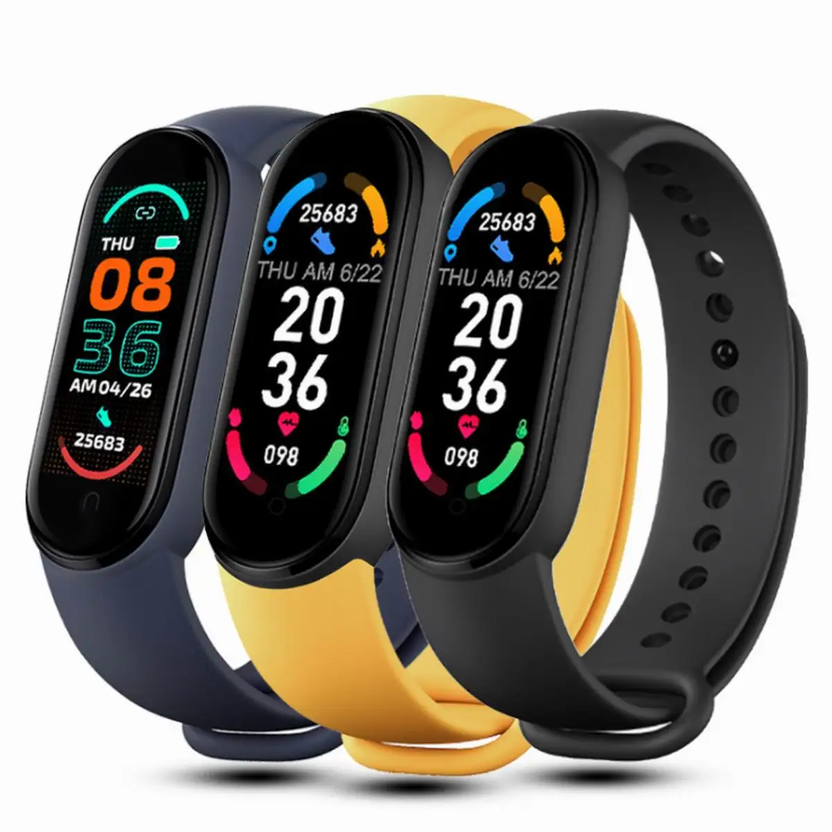 

Men women M6 Smart Bracelet Watch Fitness Tracker HeartRate BP Monitor Waterproof Pedometers Smart Bracelet For Xiaomi Wristband