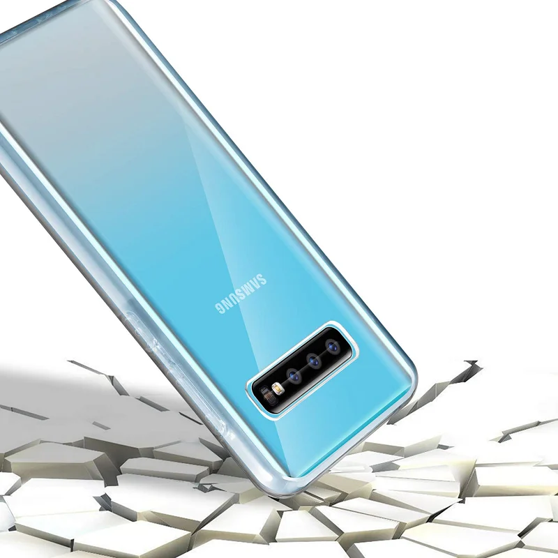 Прозрачный силиконовый чехол для SAMSUNG GALAXY S10 PLUS тонкий противоударный из ТПУ и