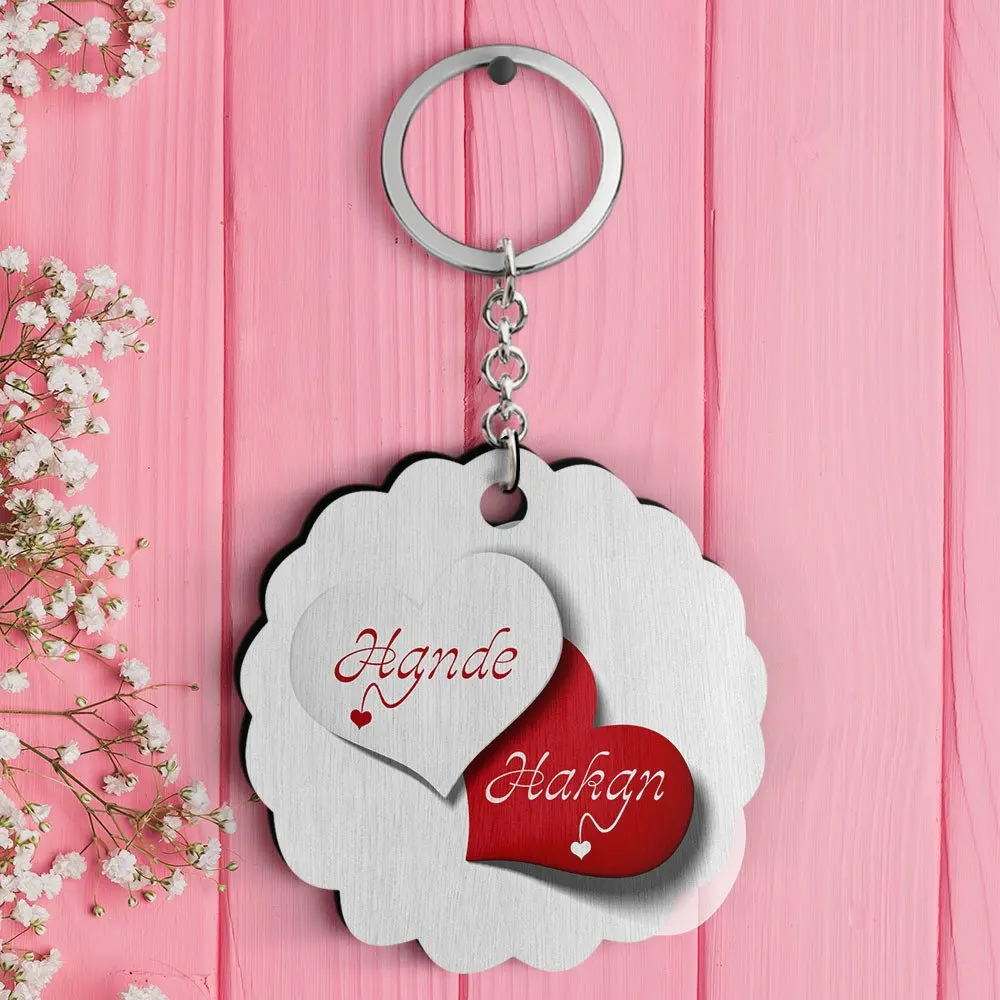 

Персонализированные ко Дню Святого Валентина дизайн деревянные Keychain-26