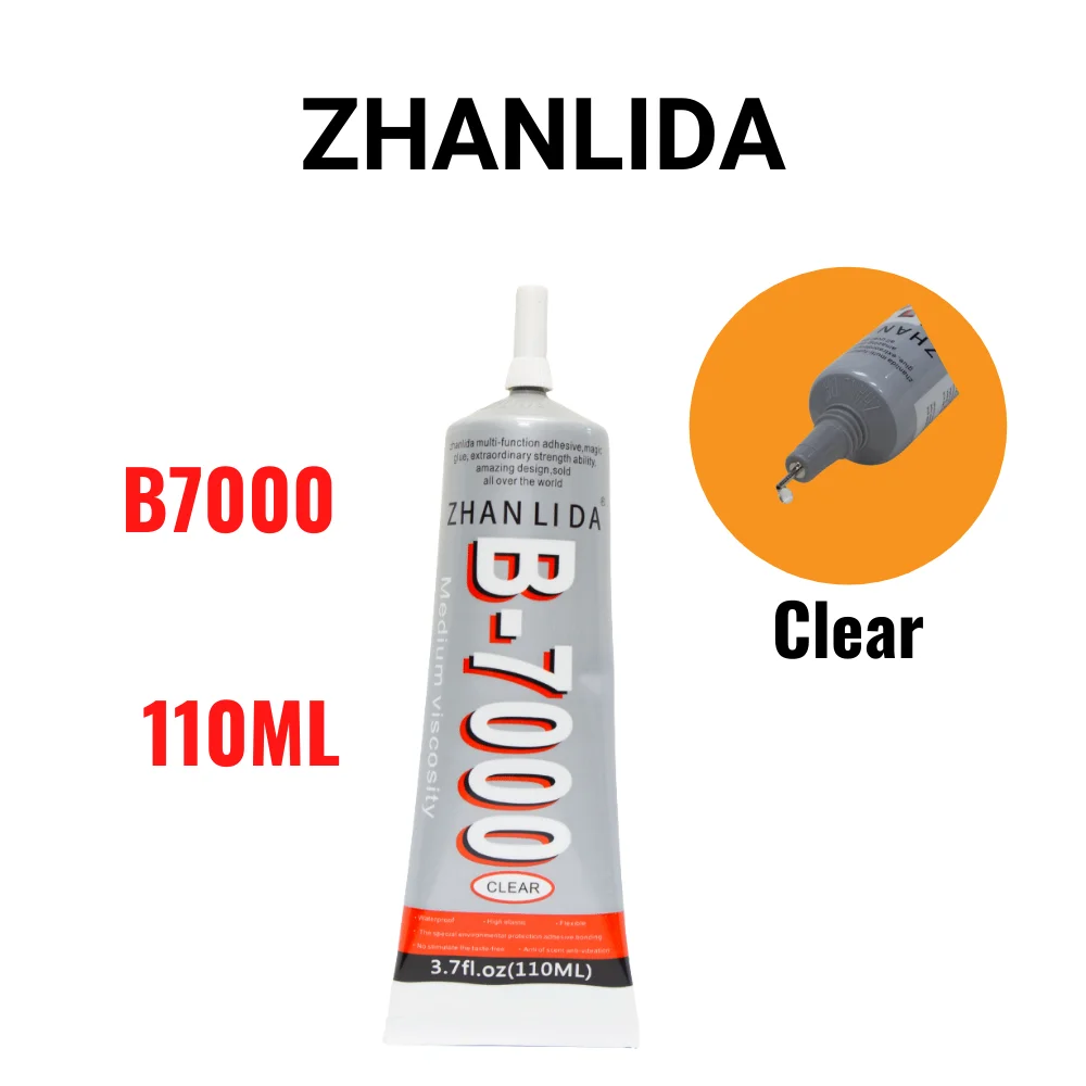 Zhanlida B7000 110 мл прозрачная рамка для контактных телефонов, ремонт клея, многофункциональная смола, искусственная кожа, с точным наконечником-...