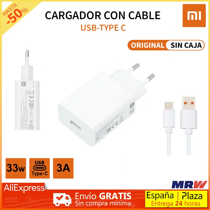 Оригинальное зарядное устройство для Xiaomi MDY 11 EZ супер быстрый 33 Вт 3A с разъемом Type