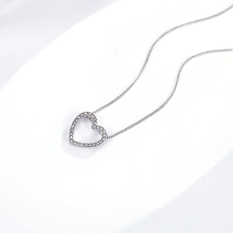 Ювелирные изделия бохо ожерелье в форме сердца Циркон Кристалл колье цепь