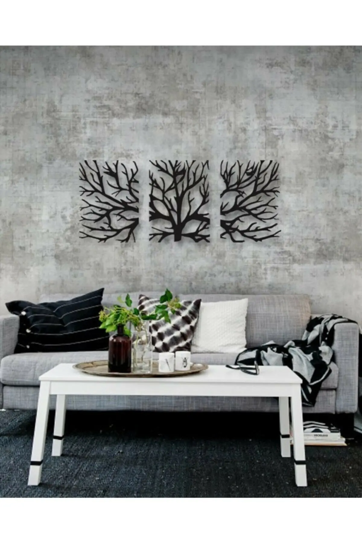 Tree Branches Wall Painting Decorative Wooden Board Poster Table Sticker Black Office Home Room Kitchen School Hotel Cafe Gift