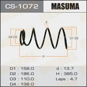 Пружина подвески Masuma MASUMA CS1072|Детали амортизаторов| |
