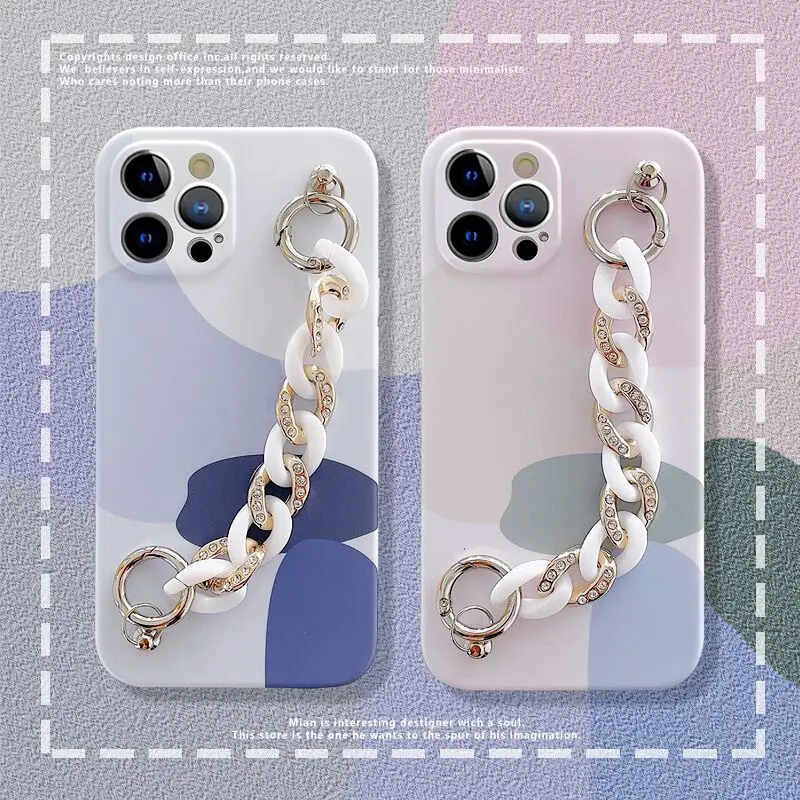 

Geometry Color Bracelet Phone Case For iPhone 12 13 11 Pro Shockproof Soft Silicone Back Cover For iphone XR X XS Max 7 8 Plus