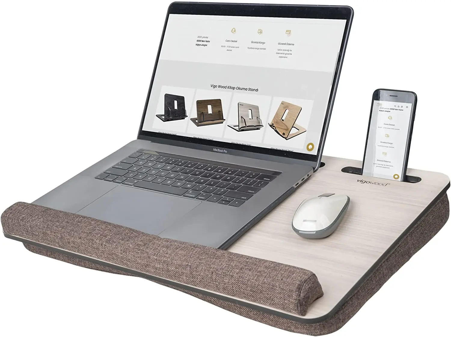 

Cushioned 15.6" and 17.3" Laptop Stand and Portable Notebook, Tablet and Phone Compartment Table, Bed and Lap Stand