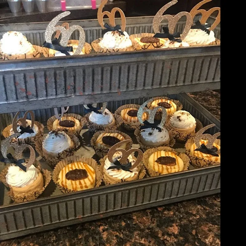 2020 идей на день рождения заказ топперы с блестками и золотыми цифрами 60 для