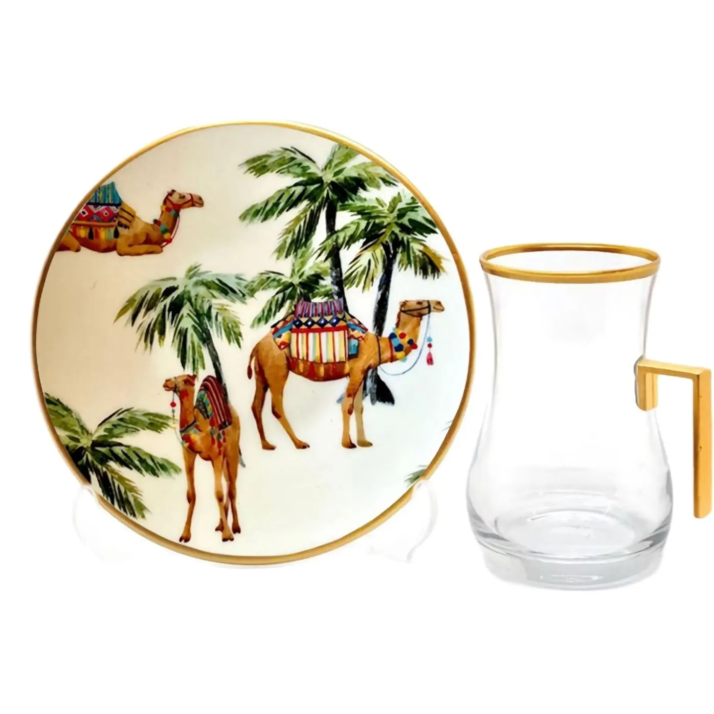 

Dubai Style Luxury Porcelain Tea Glass Cups and Coffee Camel 12 pcs mugs coffee mug drinkware folding cup glass cup кружка اكواب