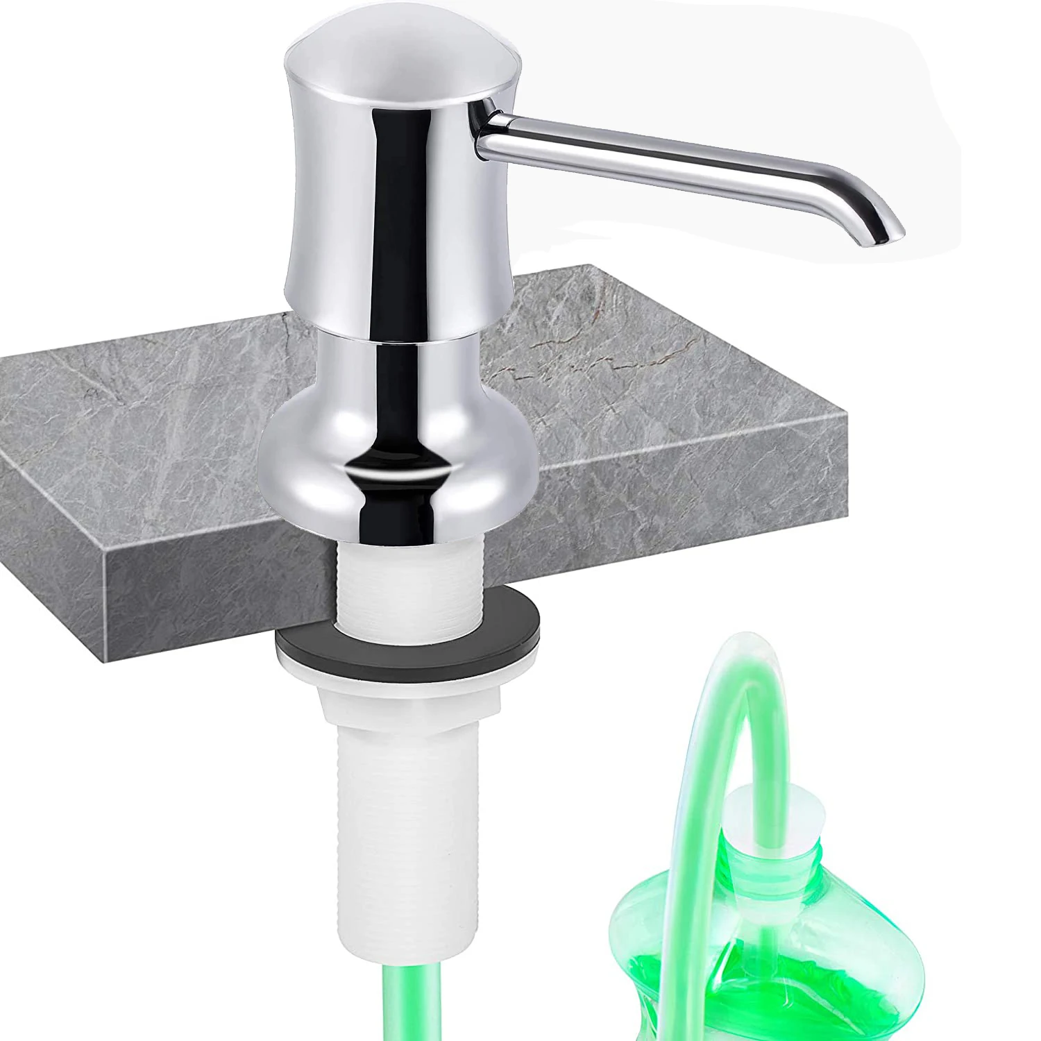 

Samodra Liquid Soap Dispenser with Extension Tube Build In kitchen Accessories Chrome detergent dispenser Hand Soap for Kitchen