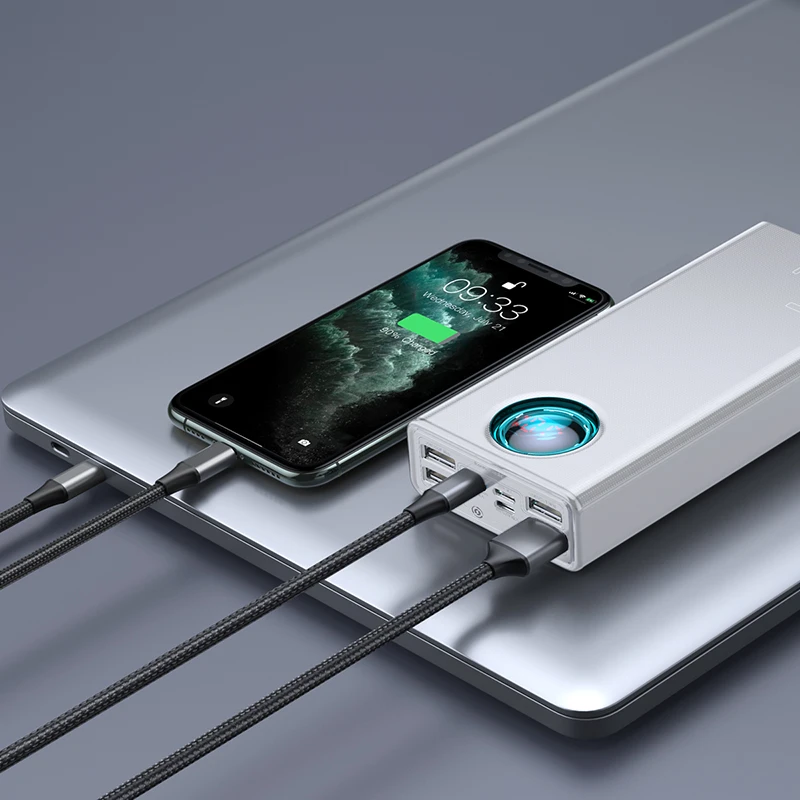 Портативное зарядное устройство Baseus Amblight Digital Display Quick charge PD3.0+QC3.0 Power Bank 18W 20000mAh |