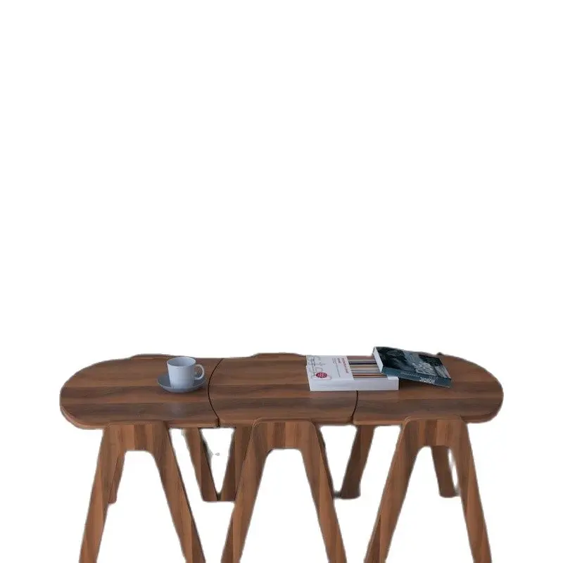

Kzy Mobilya Zigon Sehpa - Ceviz Convertible to Center Table Triple Walnut Wooden Coffee Table Available To Central Coffee Tabl