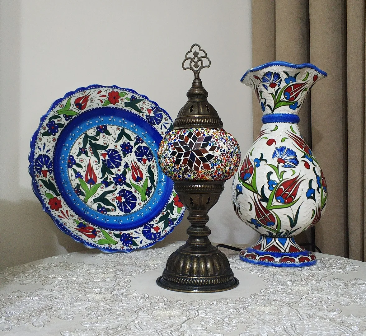 Турецкая оригинальная арт-деко ручная работа лампары де-Меса стеклянный