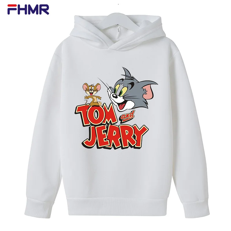 New super hooded long sleeve 2D printed men's cat and mouse character comfortable men's sweater