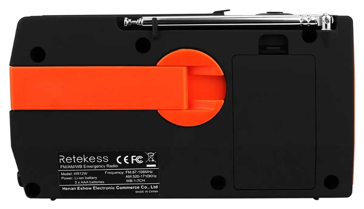 Переносной радиоприемник на солнечной батарее Retekess HR12W black orange - купить по